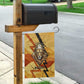 Pakhet Lion Head Garden Flag with Claw Marks in Fiery Ancient Egyptian Motif