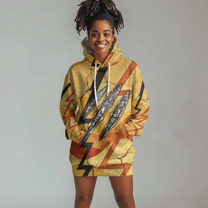 Pakhet Lion Head Hoodie Dress with Claw Marks in Fiery Ancient Egyptian Motif