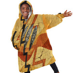 Pakhet Lion Head Kid Wearable Blanket Hoodie with Claw Marks in Fiery Ancient Egyptian Motif