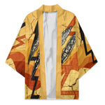 Pakhet Lion Head Kimono with Claw Marks in Fiery Ancient Egyptian Motif