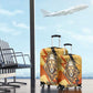 Pakhet Lion Head Luggage Cover with Claw Marks in Fiery Ancient Egyptian Motif