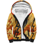 Pakhet Lion Head Sherpa Hoodie with Claw Marks in Fiery Ancient Egyptian Motif