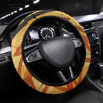 Pakhet Lion Head Steering Wheel Cover with Claw Marks in Fiery Ancient Egyptian Motif