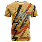 Pakhet Lion Head T shirt with Claw Marks in Fiery Ancient Egyptian Motif