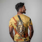 Pakhet Lion Head T shirt with Claw Marks in Fiery Ancient Egyptian Motif