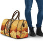 Pakhet Lion Head Travel Bag with Claw Marks in Fiery Ancient Egyptian Motif