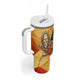 Pakhet Lion Head Tumbler With Handle with Claw Marks in Fiery Ancient Egyptian Motif