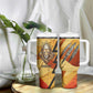 Pakhet Lion Head Tumbler With Handle with Claw Marks in Fiery Ancient Egyptian Motif