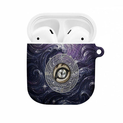 Pakhet Panther AirPods Case with Cosmic Feline Eye on Starry Night River