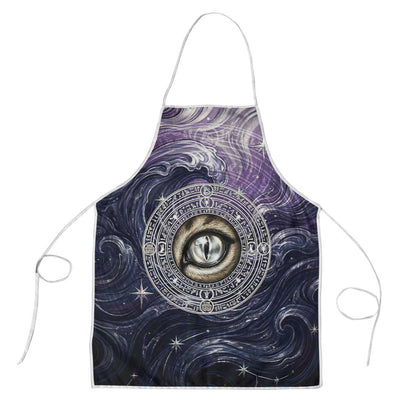 Pakhet Panther Apron with Cosmic Feline Eye on Starry Night River