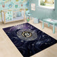 Pakhet Panther Area Rug with Cosmic Feline Eye on Starry Night River