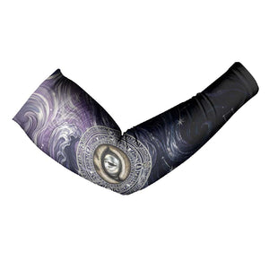 Pakhet Panther Arm Sleeves with Cosmic Feline Eye on Starry Night River