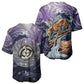 Pakhet Panther Baseball Jersey with Cosmic Feline Eye on Starry Night River