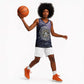 Pakhet Panther Basketball Jersey with Cosmic Feline Eye on Starry Night River