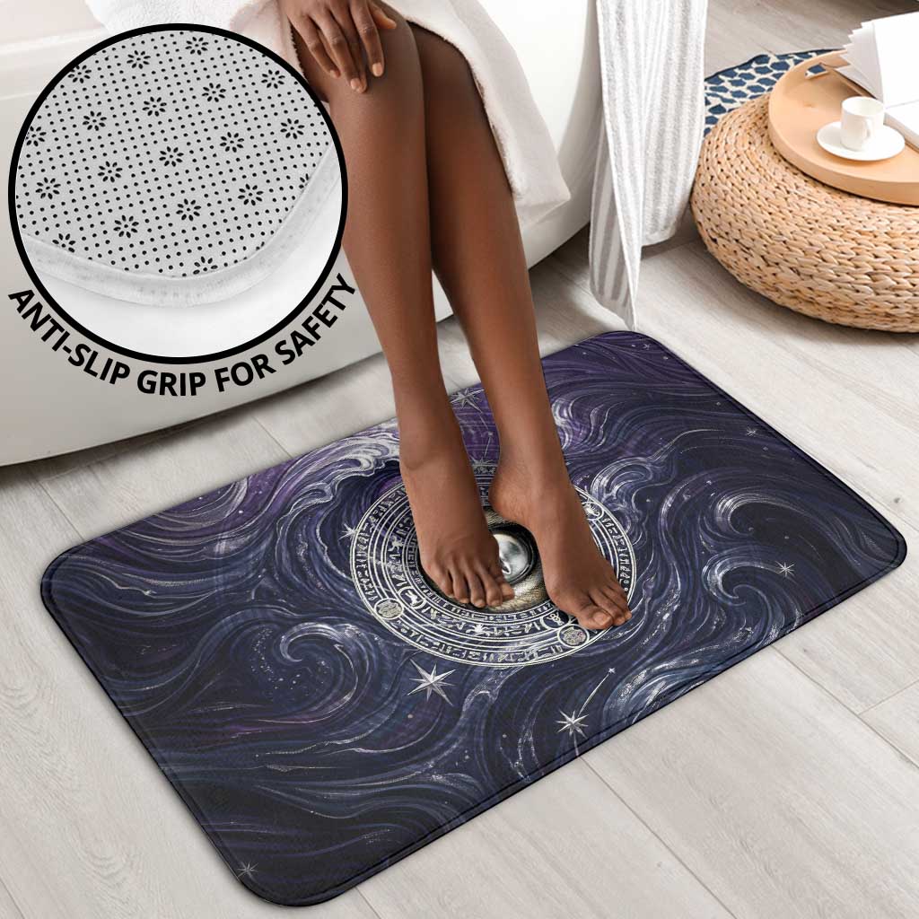 Pakhet Panther Bathroom Set with Cosmic Feline Eye on Starry Night River