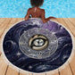 Pakhet Panther Beach Blanket with Cosmic Feline Eye on Starry Night River