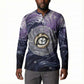 Pakhet Panther Button Sweatshirt with Cosmic Feline Eye on Starry Night River
