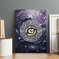 Pakhet Panther Canvas Wall Art with Cosmic Feline Eye on Starry Night River