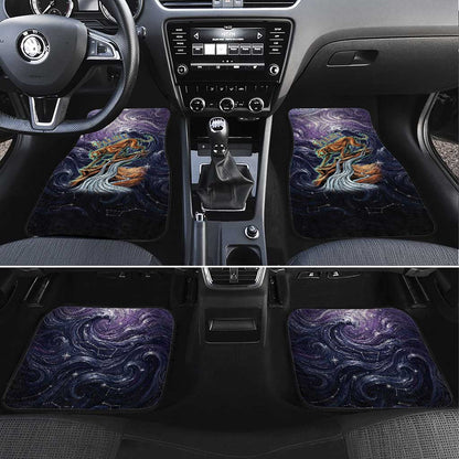 Pakhet Panther Car Mats with Cosmic Feline Eye on Starry Night River