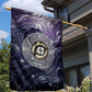 Pakhet Panther Garden Flag with Cosmic Feline Eye on Starry Night River