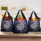 Pakhet Panther Grocery Bag with Cosmic Feline Eye on Starry Night River