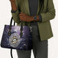 Pakhet Panther Leather Bag with Cosmic Feline Eye on Starry Night River