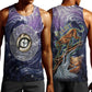 Pakhet Panther Men Tank Top with Cosmic Feline Eye on Starry Night River