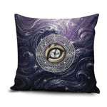 Pakhet Panther Pillow Cover with Cosmic Feline Eye on Starry Night River