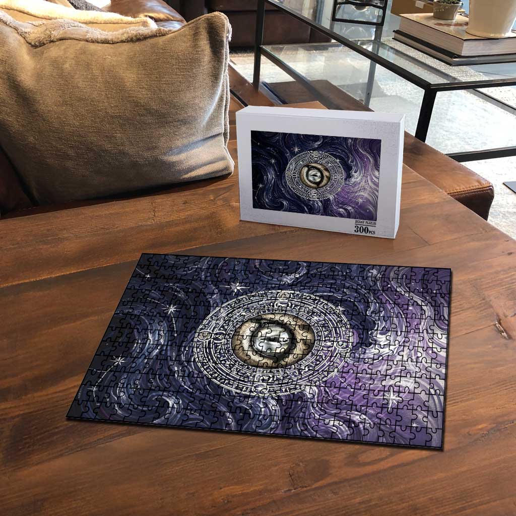 Pakhet Panther Puzzle with Cosmic Feline Eye on Starry Night River