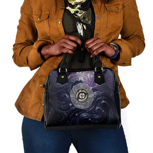 Pakhet Panther Shoulder Handbag with Cosmic Feline Eye on Starry Night River
