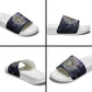 Pakhet Panther Slide Sandals with Cosmic Feline Eye on Starry Night River