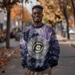 Pakhet Panther Sweatshirt with Cosmic Feline Eye on Starry Night River