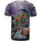 Pakhet Panther T shirt with Cosmic Feline Eye on Starry Night River