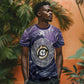 Pakhet Panther T shirt with Cosmic Feline Eye on Starry Night River