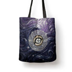 Pakhet Panther Tote Bag with Cosmic Feline Eye on Starry Night River
