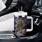 Pakhet Panther Tumbler With Handle with Cosmic Feline Eye on Starry Night River