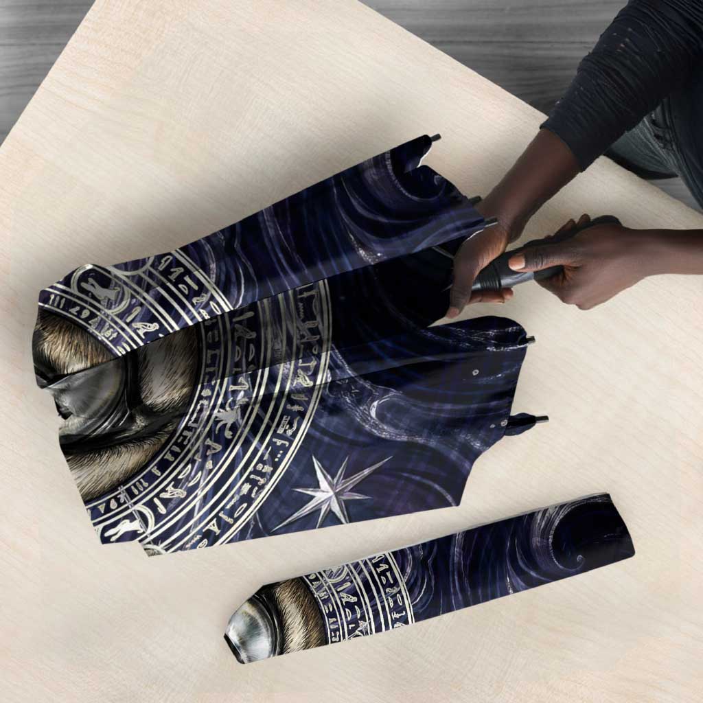 Pakhet Panther Umbrella with Cosmic Feline Eye on Starry Night River