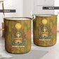 Renenutet  Golden Cobra Laundry Basket with Wheat Motif in Egyptian Agricultural Theme