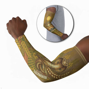 Renenutet  Golden Cobra Arm Sleeves with Wheat Motif in Egyptian Agricultural Theme