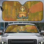 Renenutet  Golden Cobra Auto Sun Shade with Wheat Motif in Egyptian Agricultural Theme