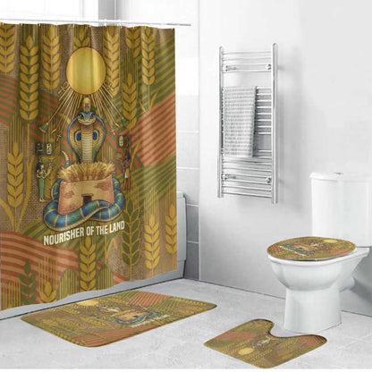 Renenutet  Golden Cobra Bathroom Set with Wheat Motif in Egyptian Agricultural Theme