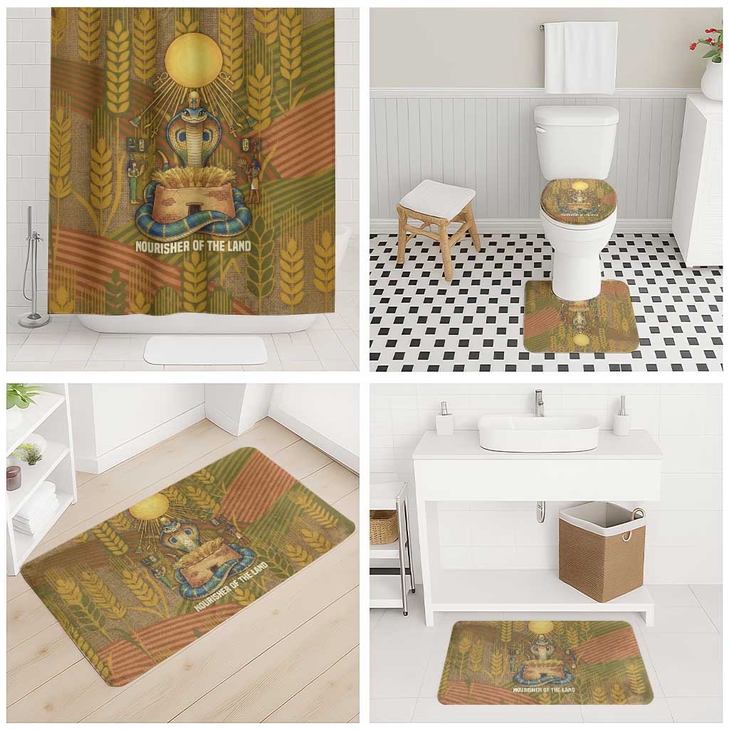 Renenutet  Golden Cobra Bathroom Set with Wheat Motif in Egyptian Agricultural Theme