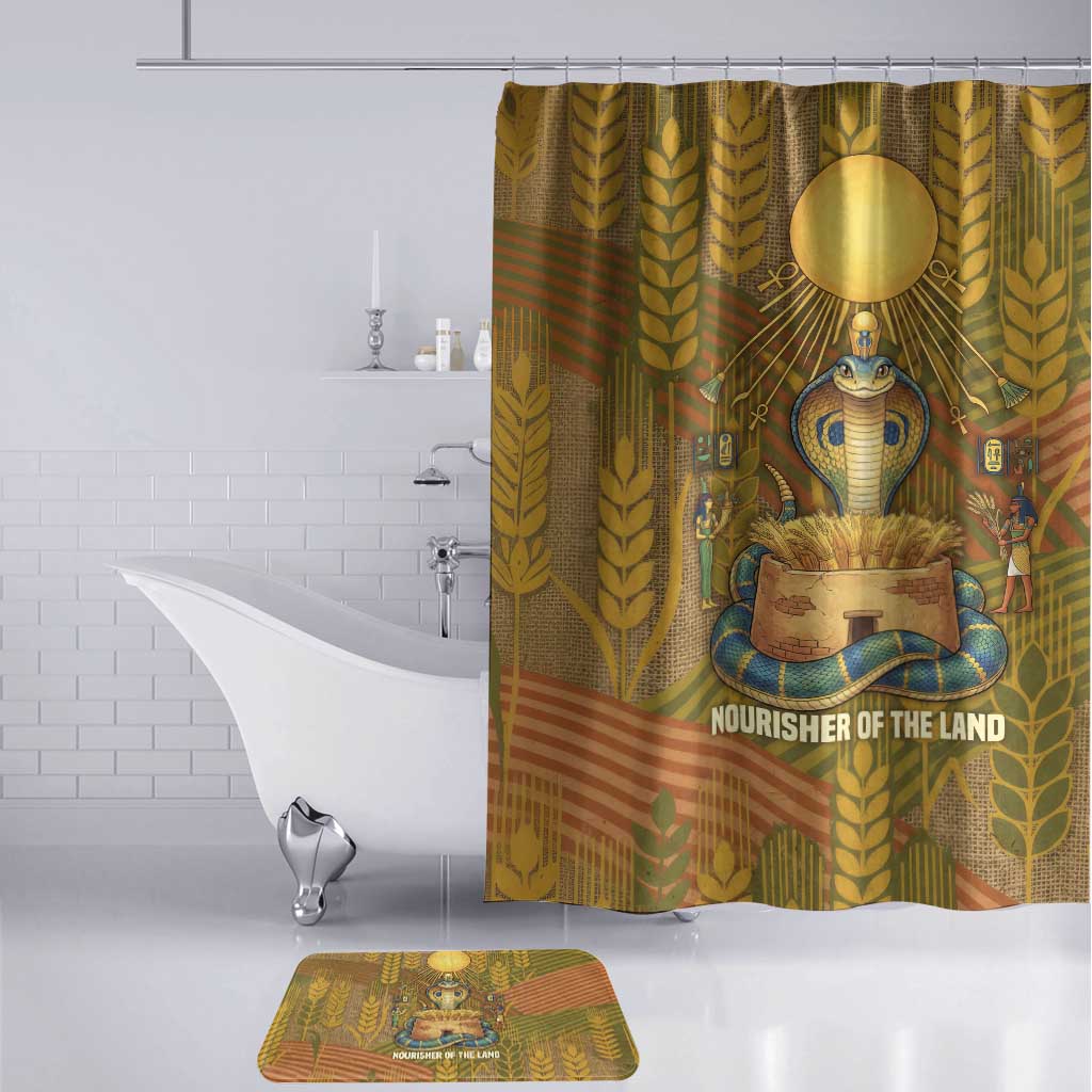 Renenutet  Golden Cobra Bathroom Set with Wheat Motif in Egyptian Agricultural Theme