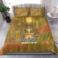 Renenutet  Golden Cobra Bedding Set with Wheat Motif in Egyptian Agricultural Theme