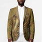 Renenutet  Golden Cobra Blazer with Wheat Motif in Egyptian Agricultural Theme