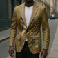 Renenutet  Golden Cobra Blazer with Wheat Motif in Egyptian Agricultural Theme