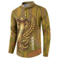 Renenutet  Golden Cobra Button Sweatshirt with Wheat Motif in Egyptian Agricultural Theme