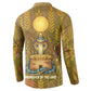 Renenutet  Golden Cobra Button Sweatshirt with Wheat Motif in Egyptian Agricultural Theme