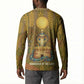 Renenutet  Golden Cobra Button Sweatshirt with Wheat Motif in Egyptian Agricultural Theme