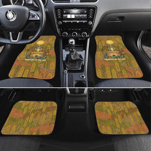 Renenutet  Golden Cobra Car Mats with Wheat Motif in Egyptian Agricultural Theme